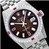 Image 1 : Rolex Men's Stainless Steel, QuickSet, Diam/Ruby Dial & Diam/Ruby Bezel - REF-447K3R