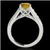 Image 2 : 1.5 CTW Certified Si Fancy Intense Yellow Diamond Solitaire Ring 10K White Gold - REF-176Y4N - 34905