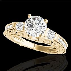 1.38 CTW H-SI/I Certified Diamond Solitaire Antique Ring 10K Yellow Gold - REF-174W5H - 34641