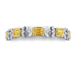 35.21 CTW Royalty Canary Citrine & VS Diamond Bracelet 18K White Gold - REF-356W4H - 39402