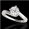 Image 1 : 1 CTW H-SI/I Certified Diamond Bypass Solitaire Ring 10K White Gold - REF-141F3M - 35032