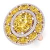 Image 1 : 7.21 CTW Royalty Canary Citrine & VS Diamond Ring 18K Rose Gold - REF-163M6F - 39253