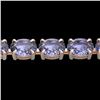 Image 1 : 24 CTW Tanzanite Eternity Designer Inspired Tennis Bracelet 14K Rose Gold - REF-218X2T - 23396