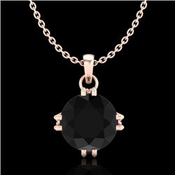 1 CTW Fancy Black Diamond Solitaire Art Deco Stud Necklace 18K Rose Gold - REF-67F3M - 37542