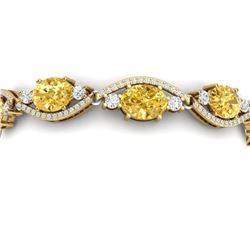 18.3 CTW Royalty Canary Citrine & VS Diamond Bracelet 18K Yellow Gold - REF-327N3Y - 38975