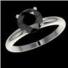 Image 2 : 2.09 CTW Fancy Black VS Diamond Solitaire Engagement Ring 10K White Gold - REF-55X6T - 36452