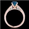 Image 2 : 1.5 CTW SI Certified Fancy Blue Diamond Solitaire Ring 10K Rose Gold - REF-172T8X - 34868