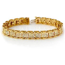 7.0 CTW Certified VS/SI Diamond Bracelet 14K Yellow Gold - REF-420R8K - 14080