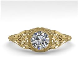 0.50 CTW VS/SI Diamond Solitaire Engagement Ring 18K Yellow Gold - REF-104X8T - 36016