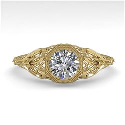 0.50 CTW VS/SI Diamond Solitaire Engagement Ring 18K Yellow Gold - REF-104X8T - 36016