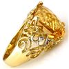 Image 1 : 10.03 CTW Citrine & Diamond Ring 10K Yellow Gold - REF-37T5X - 11017