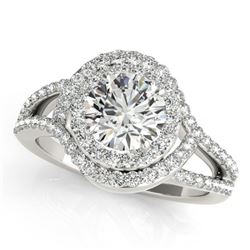 2.15 CTW Certified VS/SI Diamond Solitaire Halo Ring 18K White Gold - REF-617N5Y - 27000