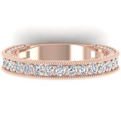 1.25 CTW VS/SI Diamond Art Deco Eternity Band Ring 14K Rose Gold - REF-96H4W - 30322