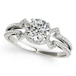 0.90 CTW Certified VS/SI Diamond Solitaire Ring 18K White Gold - REF-134Y9N - 27966