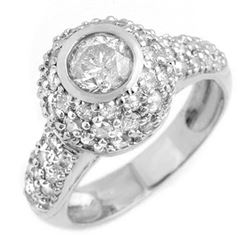 2.20 CTW Certified VS/SI Diamond Ring 18K White Gold - REF-195X3T - 13361