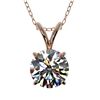 Image 1 : 1.07 CTW Certified H-SI/I Quality Diamond Solitaire Necklace 10K Rose Gold - REF-178M2F - 36763