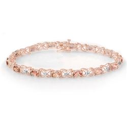 6.0 CTW Pink Tourmaline & Diamond Bracelet 18K Rose Gold - REF-132T5X - 14140