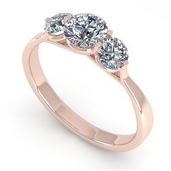 1 CTW Past Present Future Certified VS/SI Diamond Ring Martini 18K Rose Gold - REF-153R8K - 32252