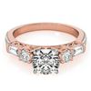Image 1 : 2 CTW Certified VS/SI Diamond Pave Solitaire Ring 18K Rose Gold - REF-452X2T - 28108