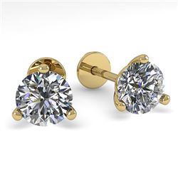 0.50 CTW Certified VS/SI Diamond Stud Earrings 14K Yellow Gold - REF-49K5R - 38306