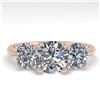 Image 1 : 2 CTW VS/SI Diamond Past Present Future Designer Ring 18K Rose Gold - REF-407H3W - 32462