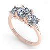 Image 2 : 2 CTW VS/SI Diamond Past Present Future Designer Ring 18K Rose Gold - REF-407H3W - 32462