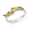 Image 1 : 1.02 CTW Yellow Sapphire & Diamond Ring 14K White Gold - REF-30M9F - 13619