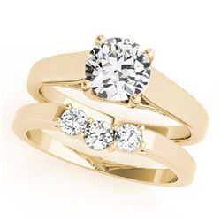 0.6725 CTW Certified VS/SI Diamond 2Pc Set Solitaire Wedding 14K Yellow Gold - REF-105R3K - 32107