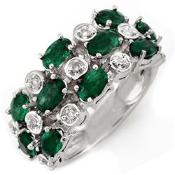 2.20 CTW Emerald & Diamond Ring 10K White Gold - REF-45Y8N - 11420