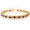 Image 1 : 6.09 CTW Ruby & Diamond Bracelet 10K Yellow Gold - REF-79T3X - 10590