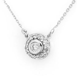 0.45 CTW Certified VS/SI Diamond Necklace 14K White Gold - REF-44T2X - 11461