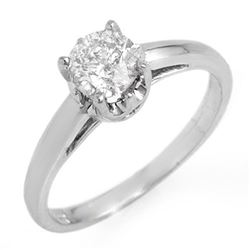 0.80 CTW Certified VS/SI Diamond Solitaire Ring 14K White Gold - REF-236R2K - 11147