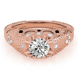0.97 CTW Certified VS/SI Diamond Solitaire Antique Ring 18K Rose Gold - REF-226N2Y - 27265