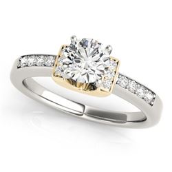 0.86 CTW Certified VS/SI Diamond Solitaire Ring 18K White & Yellow Gold - REF-192M8F - 27444