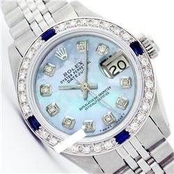 Rolex Ladies Stainless Steel, Diam Dial & Diam/Sapphire Bezel, Saph Crystal - REF-360R2Z