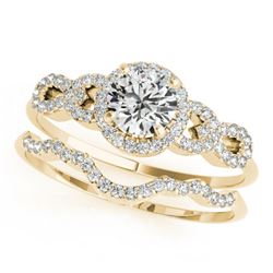 1.18 CTW Certified VS/SI Diamond Solitaire 2Pc Wedding Set 14K Yellow Gold - REF-197K8R - 31993