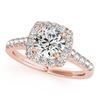 Image 1 : 1.1 CTW Certified VS/SI Diamond Solitaire Halo Ring 18K Rose Gold - REF-148M2F - 26258