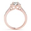 Image 2 : 1.1 CTW Certified VS/SI Diamond Solitaire Halo Ring 18K Rose Gold - REF-148M2F - 26258