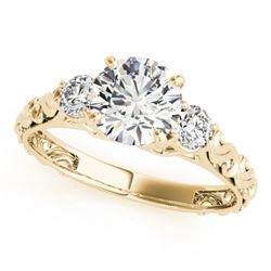 1 CTW Certified VS/SI Diamond 3 Stone Solitaire Ring 18K Yellow Gold - REF-186H4W - 28043