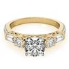 Image 1 : 2 CTW Certified VS/SI Diamond Pave Solitaire Ring 18K Yellow Gold - REF-452M2F - 28109