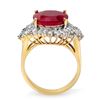 Image 2 : 8.32 CTW Ruby & Diamond Ring 14K Yellow Gold - REF-114F8M - 12851