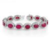 Image 1 : 42.12 CTW Ruby & Diamond Bracelet 14K White Gold - REF-527W3H - 14054