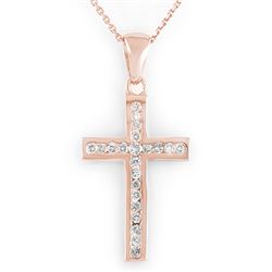 0.50 CTW Certified VS/SI Diamond Necklace 14K Rose Gold - REF-44Y9N - 11114