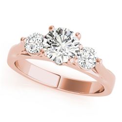 1.5 CTW Certified VS/SI Diamond 3 Stone Solitaire Ring 18K Rose Gold - REF-417H5W - 28003