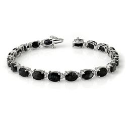 28.50 CTW Blue Sapphire Bracelet 10K White Gold - REF-94M5F - 13962