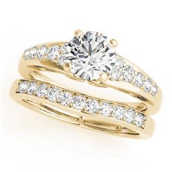 1.25 CTW Certified VS/SI Diamond Solitaire 2Pc Wedding Set 14K Yellow Gold - REF-187F8M - 31717