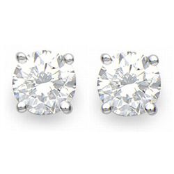 2.0 CTW Certified VS/SI Diamond Solitaire Stud Earrings 14K White Gold - REF-511R4K - 13818