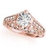 Image 2 : 1.25 CTW Certified VS/SI Diamond Solitaire Antique Ring 18K Rose Gold - REF-384M2F - 27313
