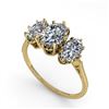 Image 2 : 2 CTW Solitaire Past Present Future VS/SI Oval Cut Diamond Ring 18K Yellow Gold - REF-414X2T - 35782