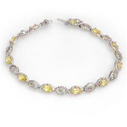 3.42 CTW Yellow Sapphire & Diamond Bracelet 10K White Gold - REF-50X2T - 13584